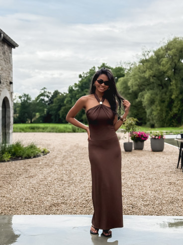 Robe longue Samia - Chocolat