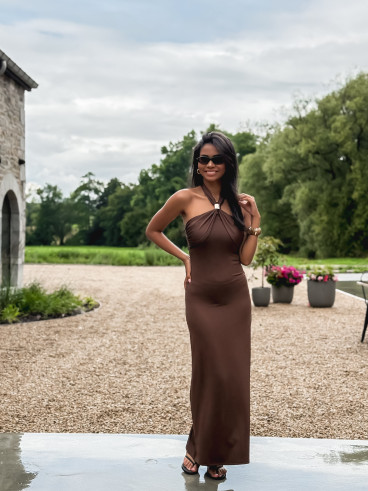Robe longue Samia - Chocolat