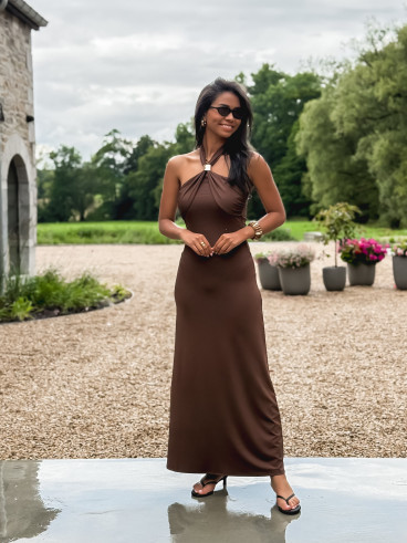 Robe longue Samia - Chocolat