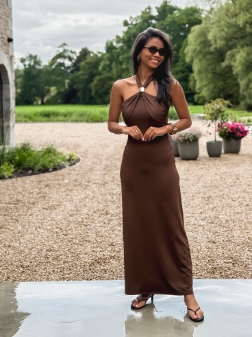 Robe longue Samia - Chocolat