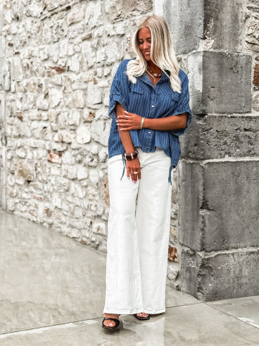 Chemise Lignée Florene - Bleu