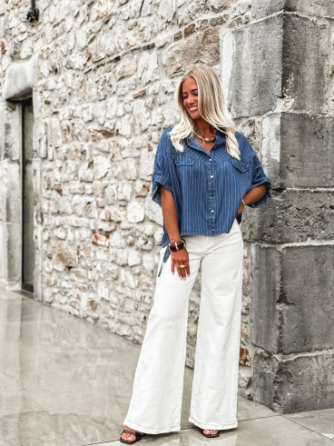 Chemise Lignée Florene - Bleu