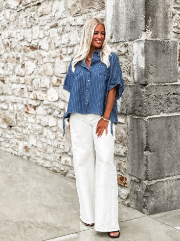 Chemise Lignée Florene - Bleu