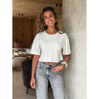 Crop T-shirt Clélia - Gris