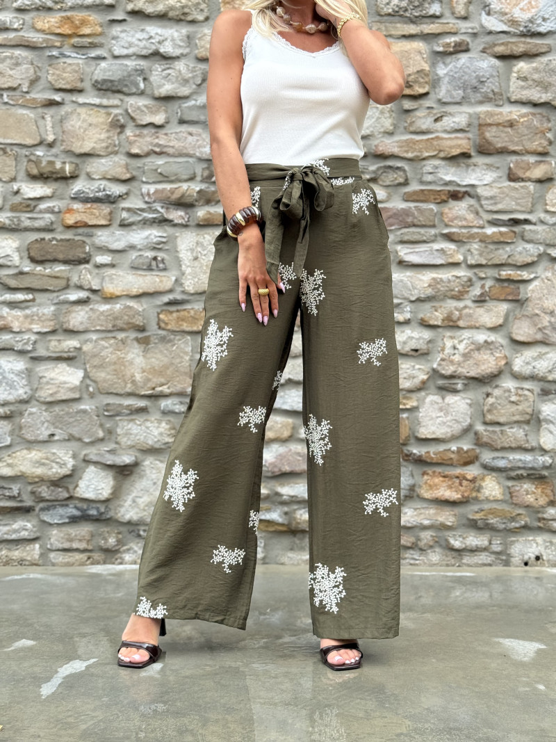 Pantalon à motifs Sykia - Kaki