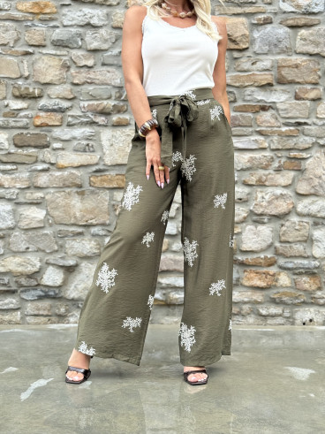 Pantalon à motifs Sykia - Kaki