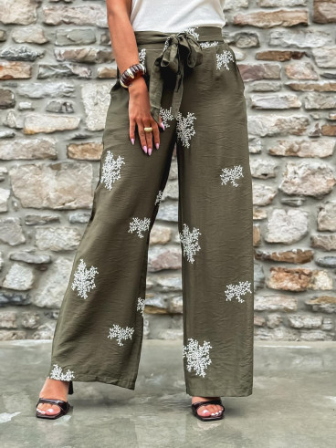 Pantalon à motifs Sykia - Kaki