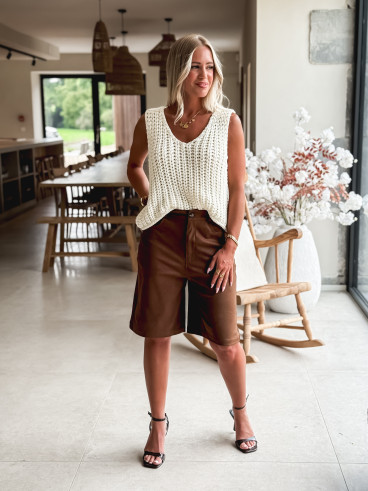 Pull sans manches Loreine - Ecru