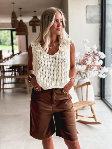 Pull sans manches Loreine - Ecru