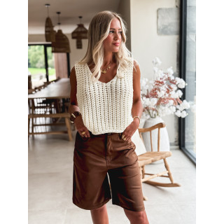 Pull sans manches Loreine - Ecru