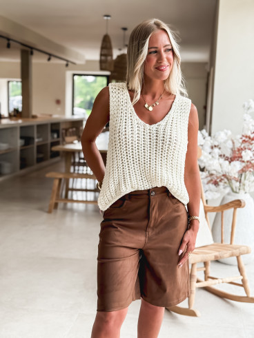 Pull sans manches Loreine - Ecru