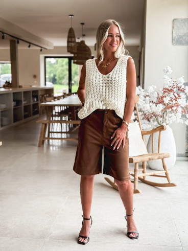 Pull sans manches Loreine - Ecru