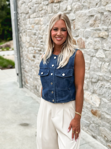 Gilet en jeans Syla - Bleu