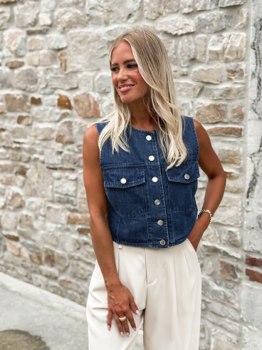 Gilet en jeans Syla - Bleu
