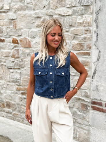 Gilet en jeans Syla - Bleu