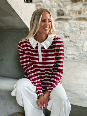 Pull ligné Sameira - Bordeaux