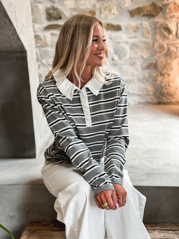 Pull ligné Sameira - Gris