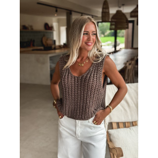 Pull sans manches Loreine - Café