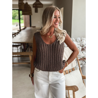 Pull sans manches Loreine - Café
