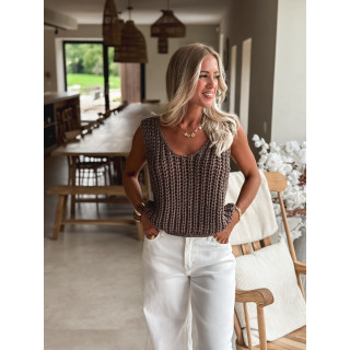 Pull sans manches Loreine - Café