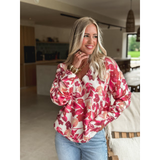 Pull à motif Anora - Ecru/Rose