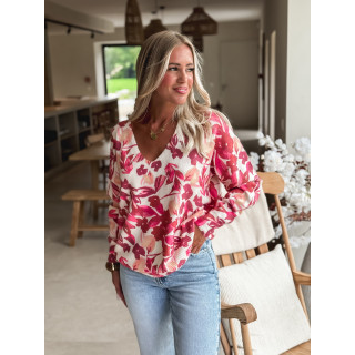 Pull à motif Anora - Ecru/Rose