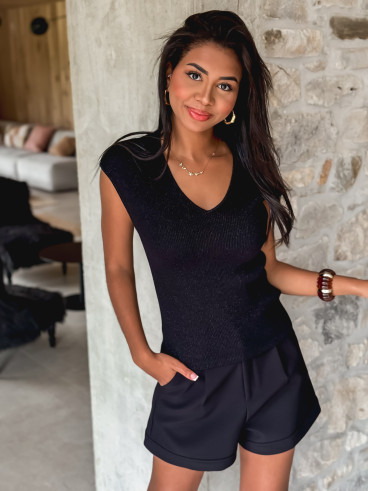 Pull sans manches Laélia - Noir