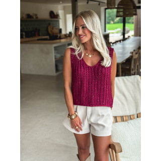 Pull sans manches Loreine - Bordeaux