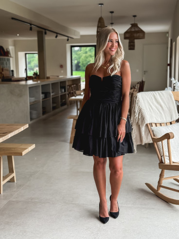 Robe courte Roseline - Noir