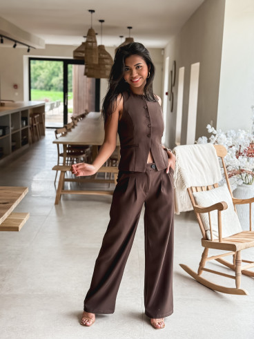 Pantalon Alexane - Chocolat