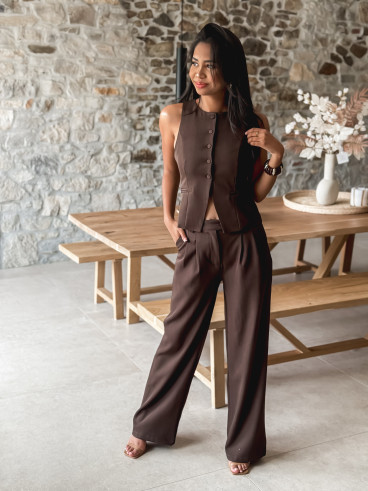 Gilet sans manches Alexane - Chocolat