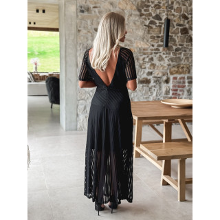 Robe longue lignée Jaïna - Noir