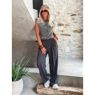 Gilet en jeans Estela - Gris foncé
