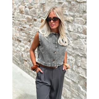 Gilet en jeans Estela - Gris foncé