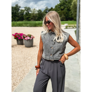 Gilet en jeans Estela - Gris foncé