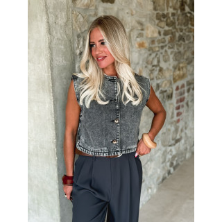 Gilet en jeans Estela - Gris foncé