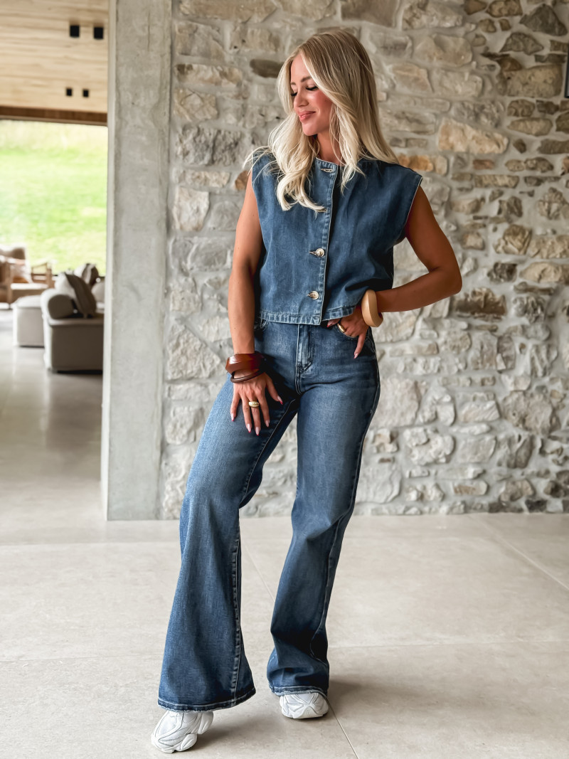 Gilet en jeans Estela - Bleu foncé
