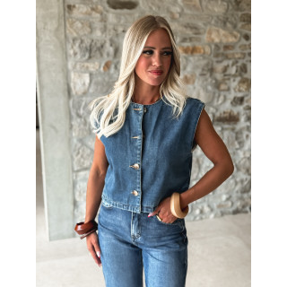 Gilet en jeans Estela - Bleu foncé