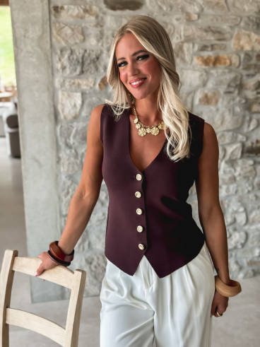 Gilet Salyna - Chocolat