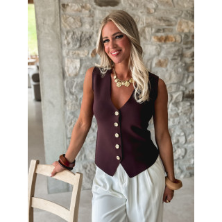 Gilet Salyna - Chocolat
