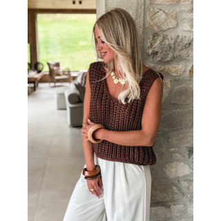 Pull sans manches Loreine - Chocolat