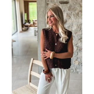 Gilet sans manches Enissa - Chocolat
