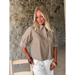 Chemise lignée Lénaé - Chocolat