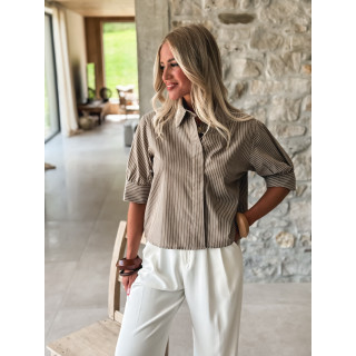 Chemise lignée Lénaé - Chocolat