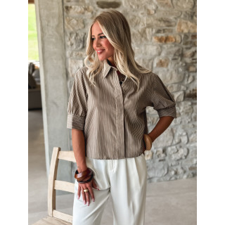 Chemise lignée Lénaé - Chocolat