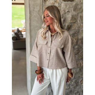 Chemise lignée Malorine - Chocolat