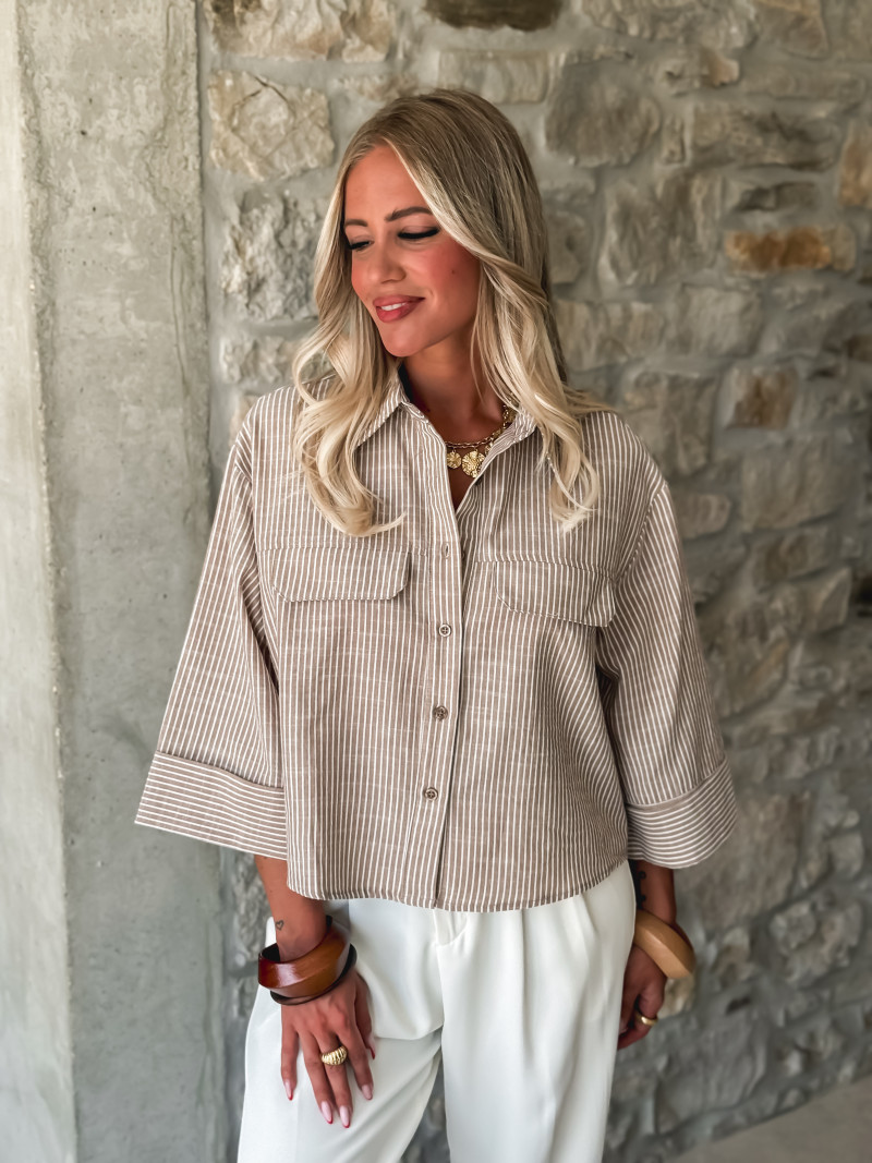 Chemise lignée Malorine - Chocolat