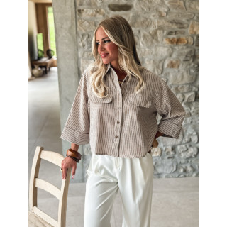 Chemise lignée Malorine - Chocolat