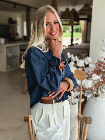 Chemise en jeans Laurélia - Bleu foncé