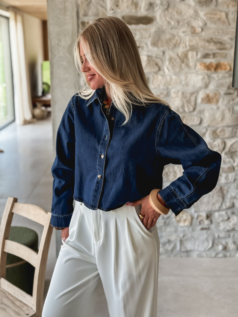 Chemise en jeans Laurélia - Bleu foncé